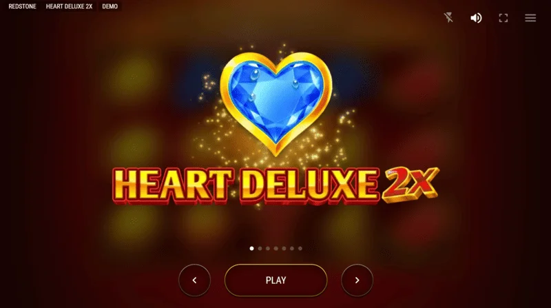 Heart Deluxe 2x - Menu Principal e Tela Inicial da Slot