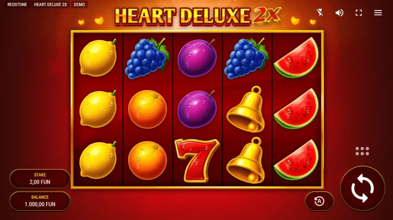 Heart Deluxe 2x - Tela de Jogo com Bobinas 5x3
